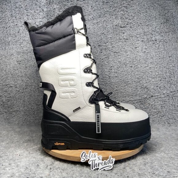 UGG Shasta TALL Gore-TEX Leather Boot Size 10 Men = 11 Women White Black 1151850 - Picture 1 of 7
